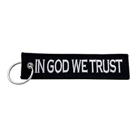Military Keychain Tag Key Ring - Keys, Cars, Motorcycles, Bikes, Scooters, Backpacks, Luggage, Gifts, More (in God We Trust (Black))