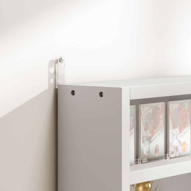 HOMCOM 5-Tier Display Cabinet, Glass Door Cabinet with Adjustable Shelves,