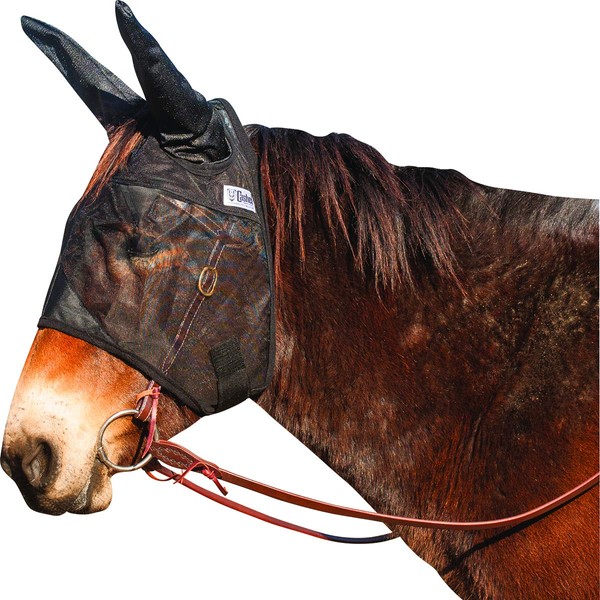 Cashel Quiet Ride Mule Fly Mask with Ears, Black, Mule