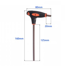 Unifizz 4 Pcs 5mm Metric T Handle Double Hex Key S2 Steel