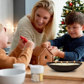 Dough Bowl Candle Co. Luxury Candle - Luxury Candles for Home, 12x5x2 Inch Gold Luxury Candles for Women and Men, 4 Wick Fancy Candles, Candles for All Occasions (Gingerbread, Bronze)