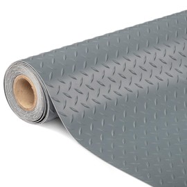 TUFFIOM 4x8 FT Garage Floor Mat, Thickened Diamond Plate PVC Garage Mats Flooring Roll for Under Car, Garage Parking Mats for SUVs, Golf Cart, Sports Car
