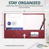 10 Pack Two Pocket Folders, Burgundy, Strong Thick Paper Folders,