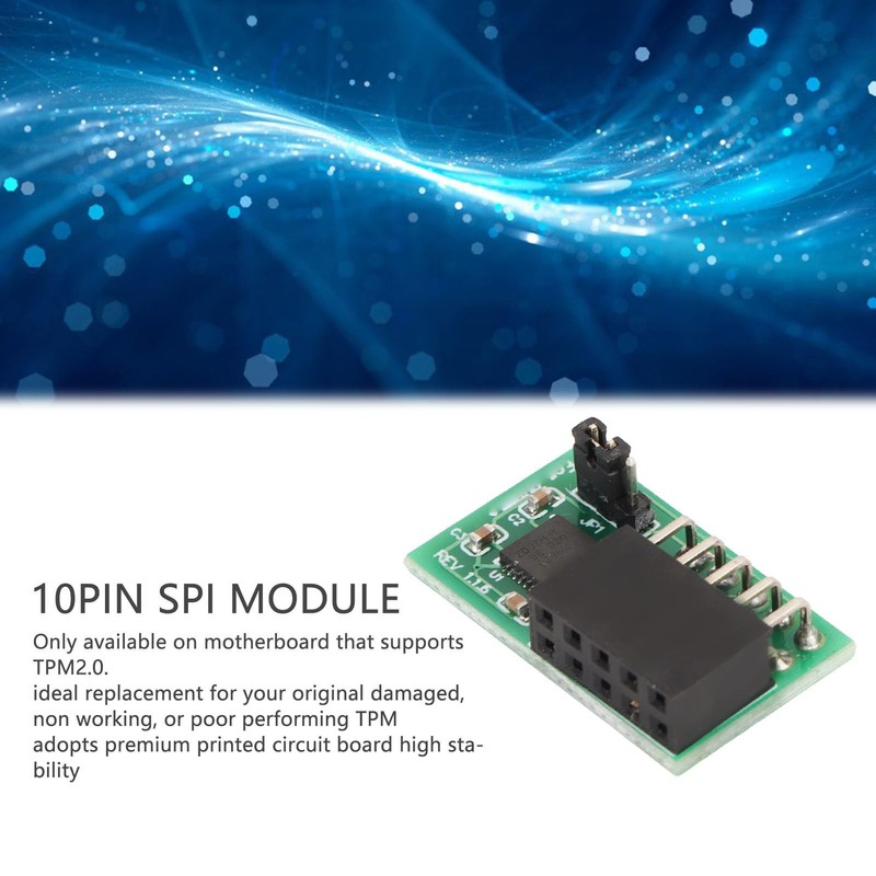 ASHATA TPM 2.0 Module, 10Pin SPI TPM 2.0 Module, Interface