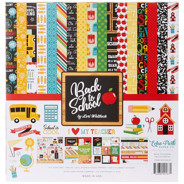 Echo Park Paper Company Back to School Collection Kit paper,