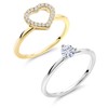 Gem Stone King 18K 2-Tone Plated Sterling Silver Ring Set