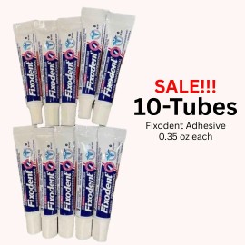 Fixodent SALE! 10-TUBES! Fixodent Professional Denture Adhesive Cream Travel Size, 0.35oz