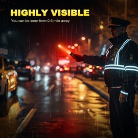 E-riding 4 Pack Rechargeable Traffic Wand, 11 Inch LED Traffic Control Flashlight, Small Orange Safety Baton with 5 Flashing Modes, Air Marshaling Wand for Airport, Parking Directing