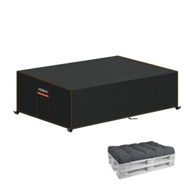 HEIMUNI Pallet Sofa Cover, Waterproof, Cover for Pallet Bench, Pallet Couch Protective Cover, Tarpaulin for Garden Bench, Windproof, UV-Resistant Lounge Sofa Cover, 130 x 85 x 40 cm