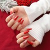 Funyrich Christmas Press on Nail Coffin Matte Fake Nails Snowflakes