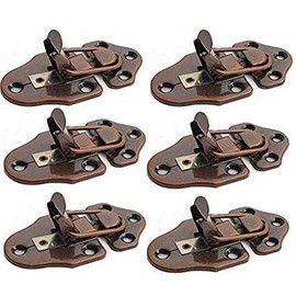 Lheng Metal Table Locks Dining Training Table Buckles Connectors Table Leaf Hardware Accessories Iron Red Bronze Plating 6Pcs