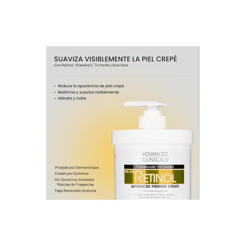 Advanced Clinicals- Loción corporal exfoliante con retinol + 10% de