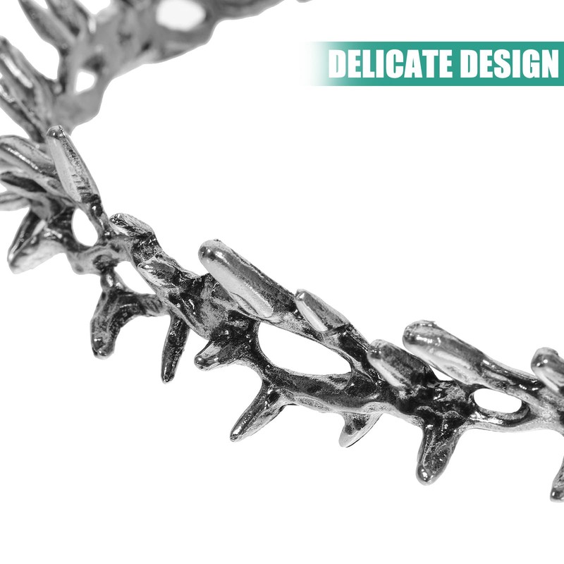 TOVINANNA Crown of Thorns Party Crown Hair Accessories Ancient Silver