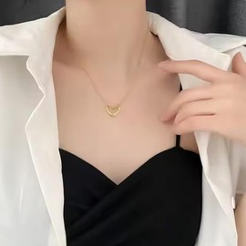 Collares para Mujer Chapado en Oro 18K, Collar de Corazón, Regalos para Mujer, Regalo Elegante para Aniversario, Cumpleaños o San Valentín, Cadena de Oro y Plata, Joyería y Accesorios para Mujer.