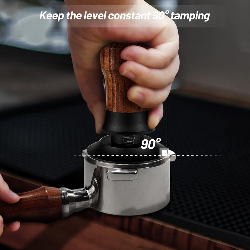 NOTSEK Coffee Tamper 51mm, Spring Loaded Tamper Tool with Ripple