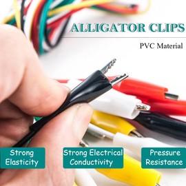 DAOKAI Mini Rabber to Mini Rabber Test Cable Dual IC Test Hooks, Pack of 5 Test Hooks, Multimeter Test Leads Kit, 5 Colours for Electronic Tests with 5 Coloured Crocodile Clips