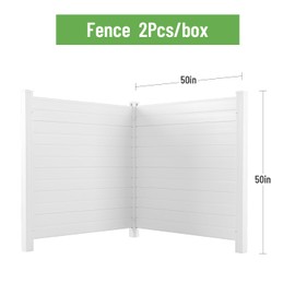 Acosure Privacy Fence Panels Kit,Air Conditioner Screen,Pool Equipment Enclosure,Trash Can for Outdoor,Vinyl White,50"W X 50"H(2-Pack)