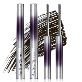 2 Pcs Metal Mascara, Curling Voluming Eyelash Mascara Schwarz, Non-Clumping Flake Proof MetalMascara, Schnell Trocknend und Wischfest, Verlängern und Schwingen für Natürlich Schöne Wimpern