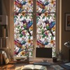 ANATTASOUL Static Window Clings Hummingbird Flowers 1 Sheet Reusable Window