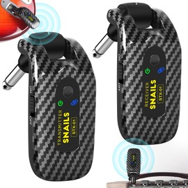 2.4GHZ Wireless Guitar System, Rechargeable Digital Wireless Guitar Transmitter Receiver with 4 Channels and Long Battery Endurance for Electric Guitar Bass