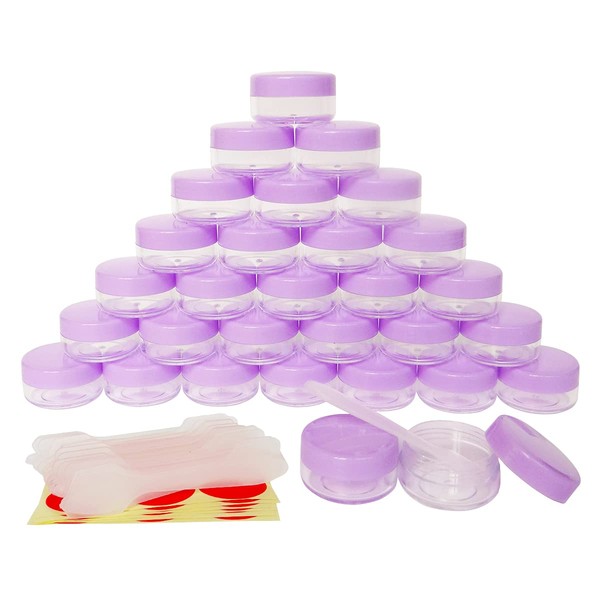 GreatforU 30 x 10 g sample containers, nail art, 10 ml, empty containers, cream jars for lip balms, creams, ointments powder, container samples
