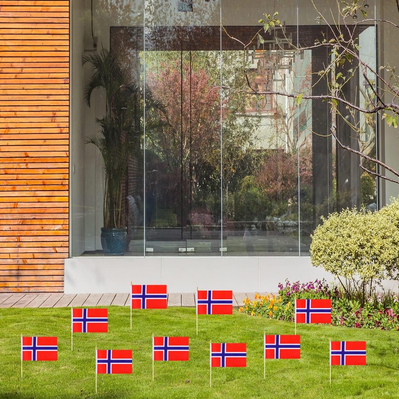 5 Pack Norway Norwegians Small Mini Wood Hand Held Stick