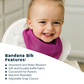 Tiny Twinkle Bandana Scarf Bibs 10 Pack - Waterproof and Absorbent Infant Drool and Teething Bandana Baby Bibs (Girl Set 10-Pack)