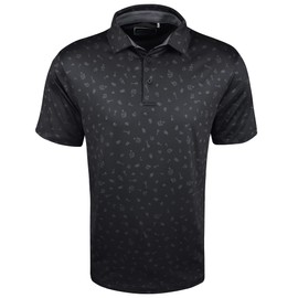 Etonic Golf Martini Glass Print Polo Black/Charcoal Large