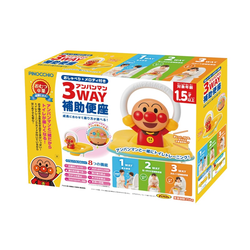 AGATSUMA 2024 Anpanman 3-Way Auxiliary Toilet Seat, Talking + Melody