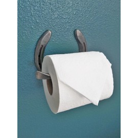 Rustic Toilet Paper Holder Wall Mounted Great for Vintage Bathroom - Wall Mounted Horseshoe - Black - The Heritage Forge