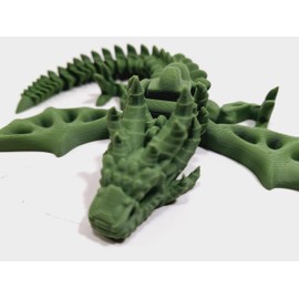 FlexiMech Zombie War Dragon 3D Printed Zombie Green Reptile Articulated Toy