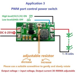 LD24AJTA LED Driver, Adjustable LED Driver Board, 20 W 6 ~ 25 V Controlled DC-DC Downward Constant Current Converter, Pack of 2