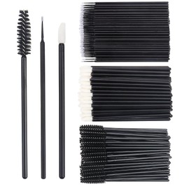 Juego de 300 brochas de maquillaje desechables para máscara de pestañas, aplicador de pintalabios (negro)