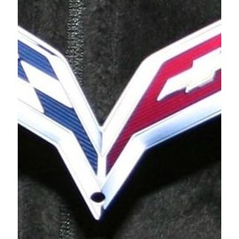 C7 Corvette Crossed Flag Metal Magnet Emblem Art Size: 6" x 4" Tool Box Cross Flag 14 Through 19