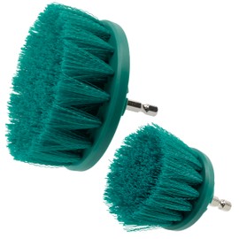 AERZETIX - C77143 - Set of 2 Rotating Cleaning Brushes with Medium Bristles Diameter 50 mm, Diameter 88 mm for Power or Cordless Screwdriver - Hexagonal Shank 1/4 Inch - Plastic