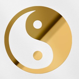 Decal Stickers of The Yinyang Symbol 2 (Metallic Gold) (Set of 2) Luxury Weatherproof Vinyl Decal Stickers for Laptop Desktop Smartphone Car Dirt Bike Wall Room Mason Jar - BICVER1001662GOW19Y24