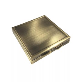 Pill Buddy Vintage Brass Small Daily Medication Pill Box Organizer Case for Pocket or Purse