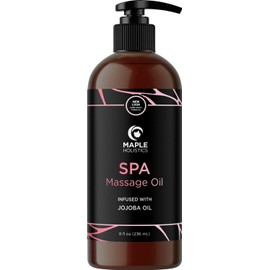 Calming Massage Oil for Massage Therapy - Home Spa Full Body Massage Oil for Sore Muscles for Pro or Home Use with Moisturizing Sweet Almond Oil and Lavender Essential Oil - Non Greasy or Staining