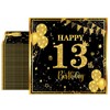 40pcs 13th Happy Birthday Napkins Black and Gold Happy Birthday