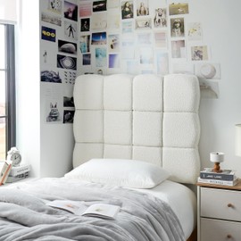 Tavira Allure® College Dorm Headboard with Legs - Dreamy Cloud - Boucle White