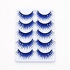 5 Pairs Glitter Eyelashes 3D Blue Cosplay Anime Eyelashes Rhinestone