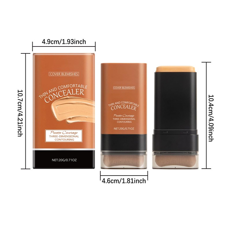 Stick Foundation, Contour Stick Foundation, with Brush, Coverage Foundation, Creamy