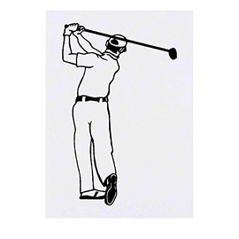 'Golfer Man' Temporary Tattoo - Water Resistant, Skin-Safe, Non-Toxic Transfer (TO00024343)