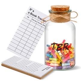 TBR Jar Book Lovers Gifts Set, to Be Read Jar with Book Tracker Bookmark, Bookish Gift for Bookworms Book Club and Aspiring Readers,Funny Reading Accessories to Choose Your Next Book