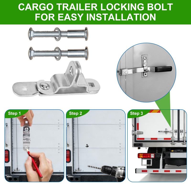 Heavy-Duty Cargo Trailer Door Hasps (Includes Bolt, nut, Washer, and
