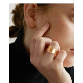 Jenosy 14K Gold-Plated Ring Gold Women's Thick Rings Gold Huggie Golden Rings Hypoallergenic Gold Jewellery for Women and Girls Size 6-8, Gold overlay