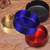 LIXINTIAN Round Stainless Steel Ash Tray,Outdoors Indoors Ash Tray,Desktop Smoking