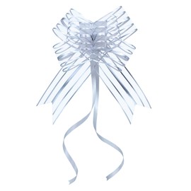 Pull Bows for Gift Wrapping, Large Silver Gift Bow for Presents Package, Gift Baskets, Christmas, Wedding, and Party Decor (6 inches, 10 PCS)