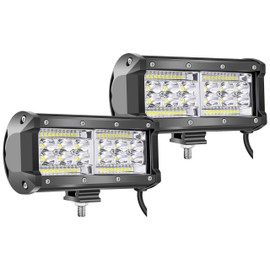 LIGHTBOSS 7 Inch LED Light Pods, 12V 24V Spot Flood Combo Beam LED Fog Driving Off Road Work Lights, Waterproof LED Light Bars for Truck Van Camper Car SUV ATV UTV, White Beam, 156W, 2Pcs