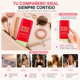 3pcs Maquillaje Colorete En Barra Labios Y Mejillas Natural                                                                                           